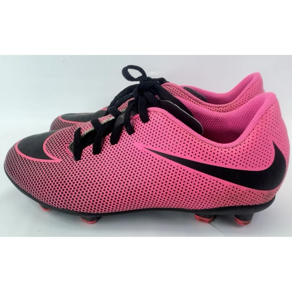 Nike Bravata Soccer Cleats Girls Youth Kids Size 3.5 Y Pink Black 844442-600